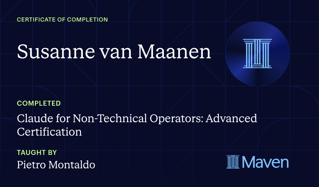 Certificate for Claude for Non-Technical Operators: Advanced Certification