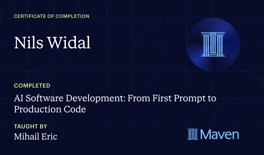 Certificate for AI Software Development: From First Prompt to Production Code