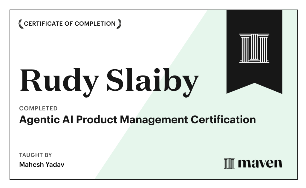 Certificate for Agentic AI Product Management Certification