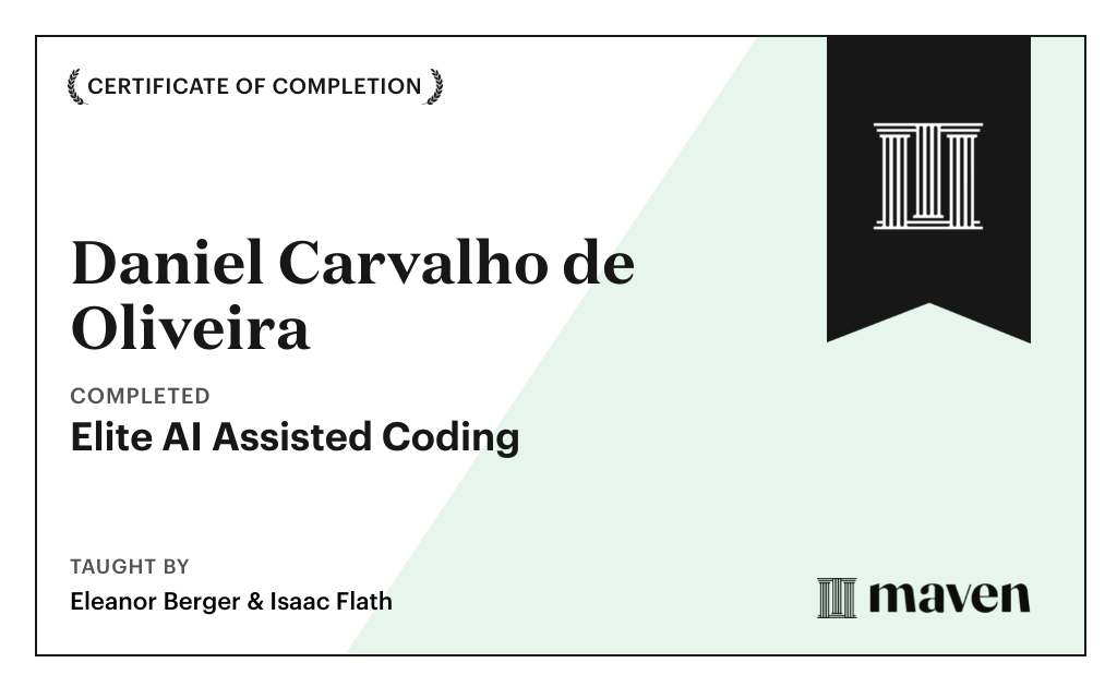Certificate for Elite AI Assisted Coding