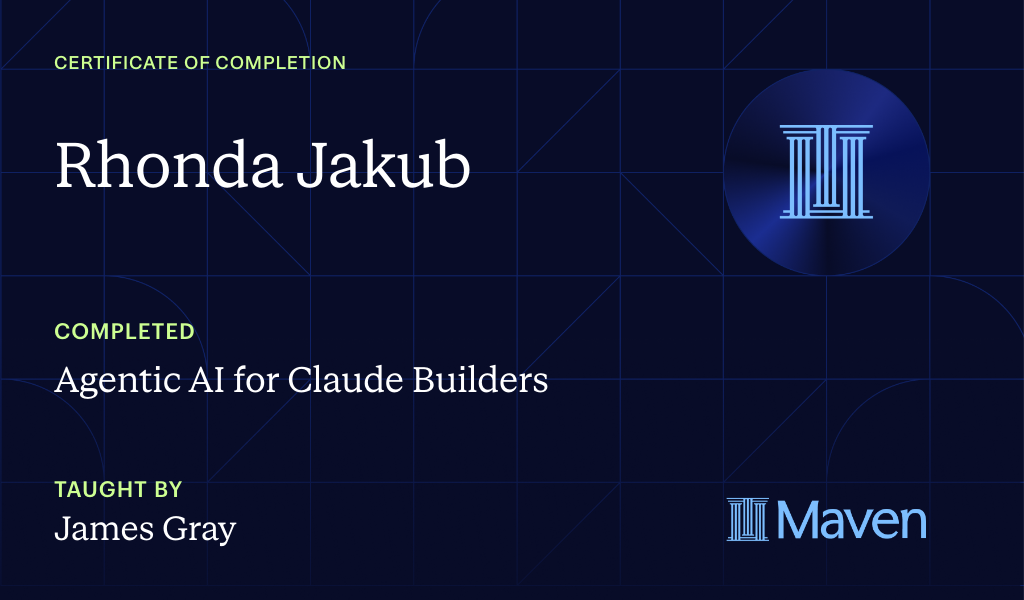 Certificate for Agentic AI for Claude Builders