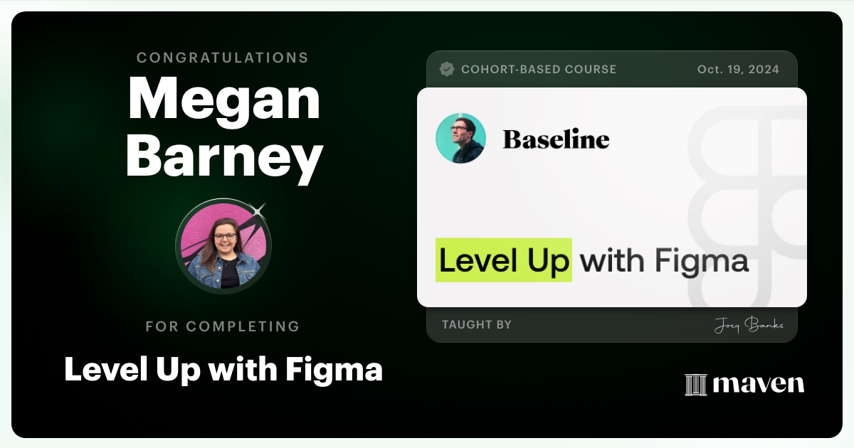 Certificate of Completion for Level Up with Figma