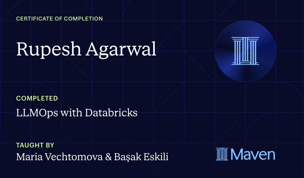 Certificate for LLMOps with Databricks