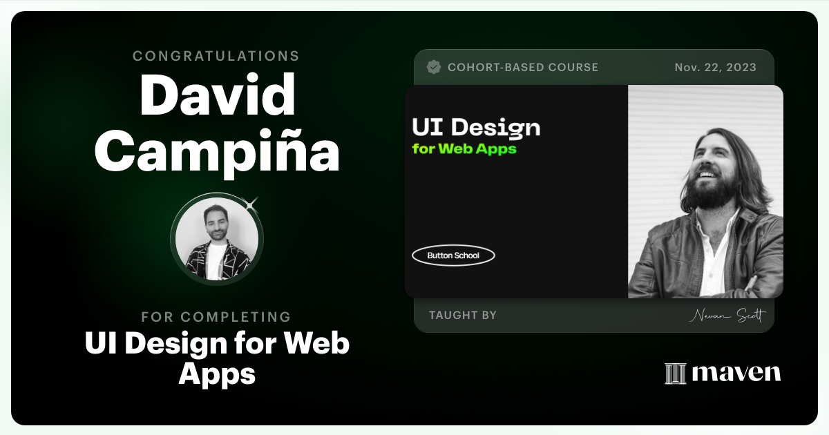 Certificate of Completion for UI Design for Web Apps