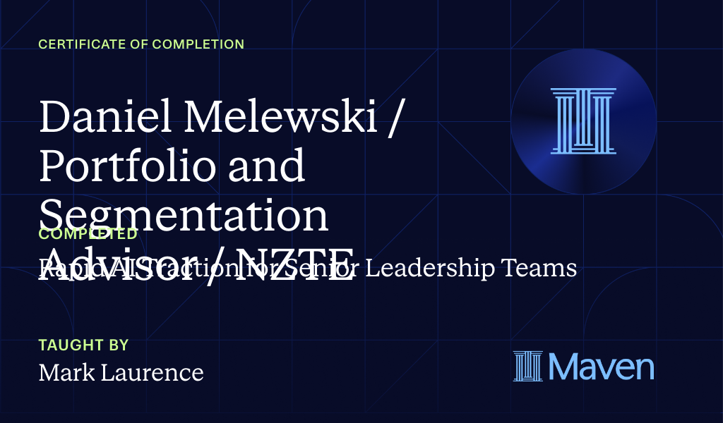 Certificate for Rapid AI Traction for Senior Leadership Teams