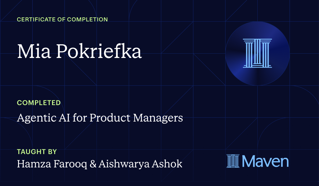 Certificate for Agentic AI for Product Managers