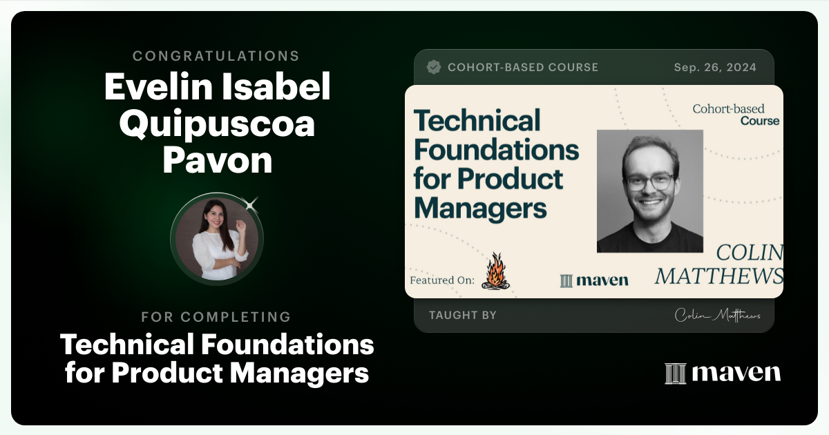 Certificate of Completion for Technical Foundations for Product Managers