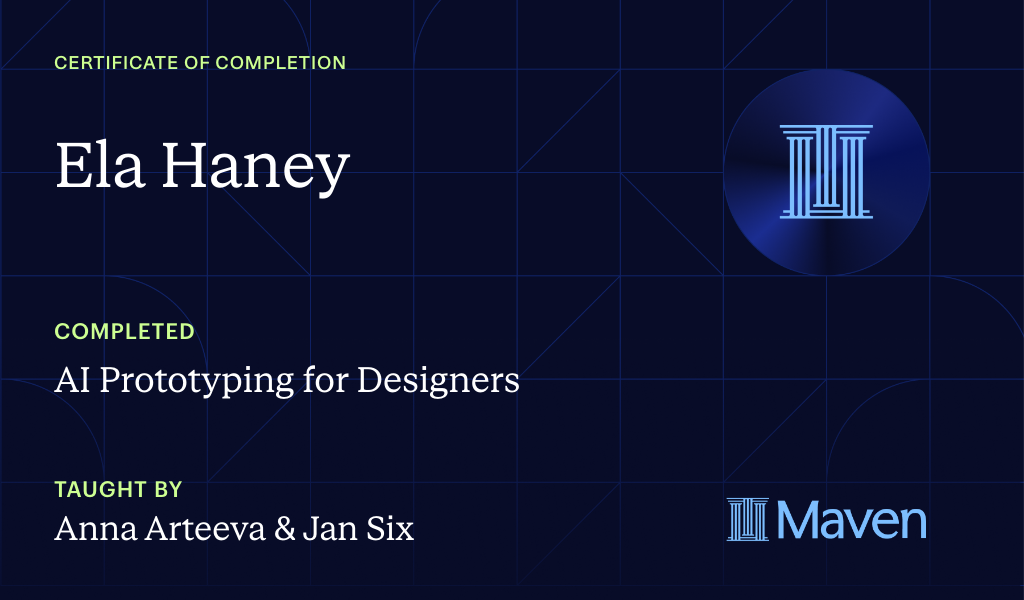 Certificate for AI Prototyping for Designers