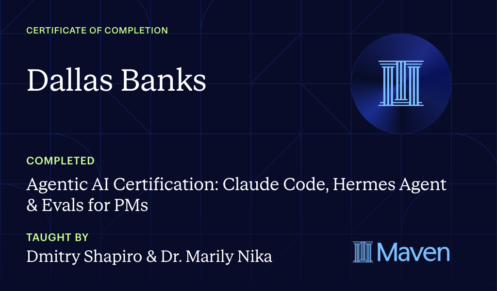Certificate for Agentic AI for PMs & Engineers (Featuring Claude)