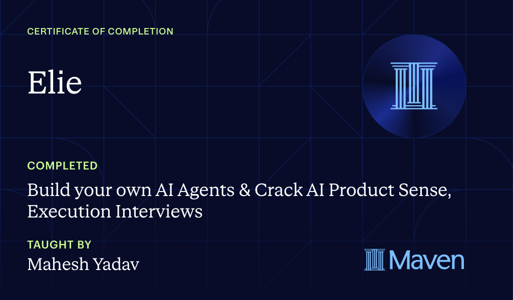 Certificate for Acing AI PM Interviews while Building Claws & Mastering Claude Code Skills
