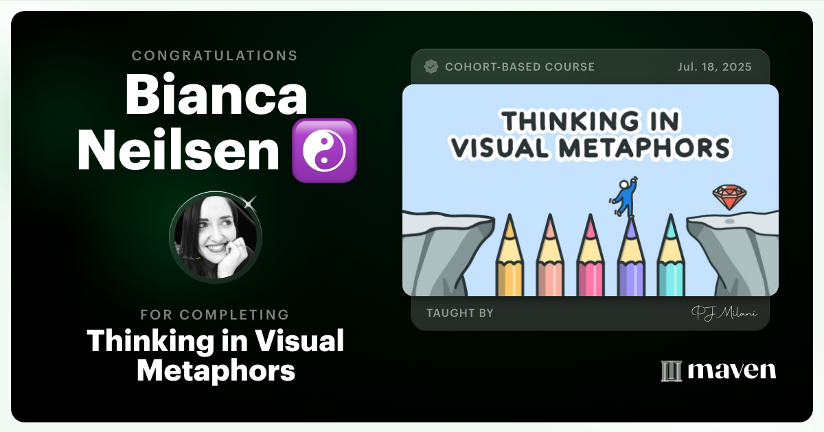Certificate of Completion for Thinking in Visual Metaphors