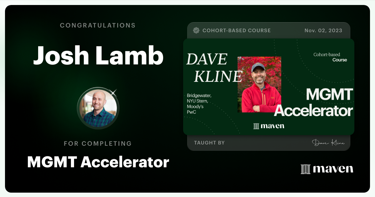 Certificate of Completion for MGMT Accelerator: AI-Enhanced Leadership