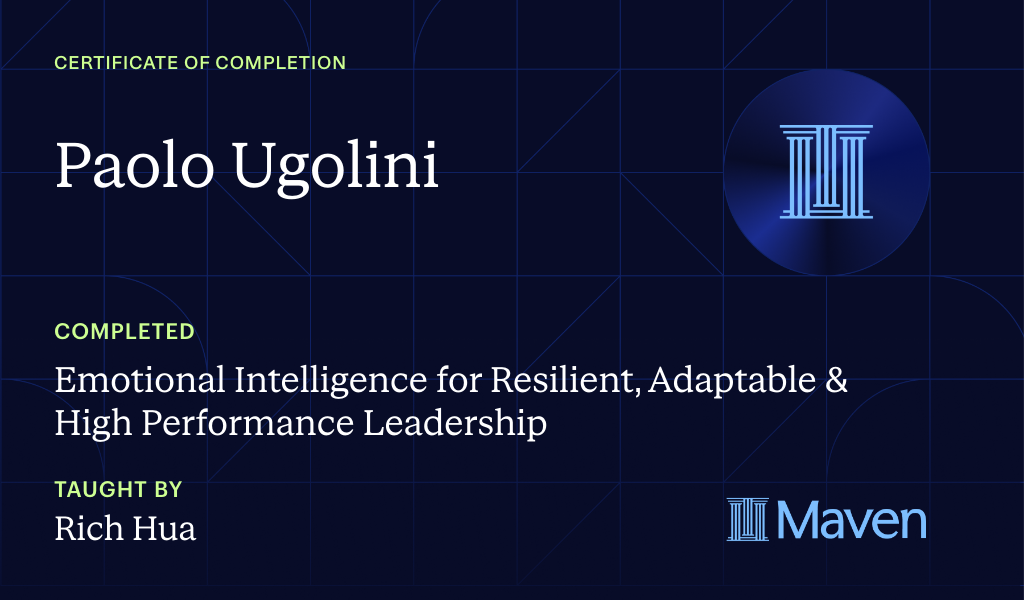 Certificate for Emotional Intelligence for Resilient, Adaptable & High Performance Leadership