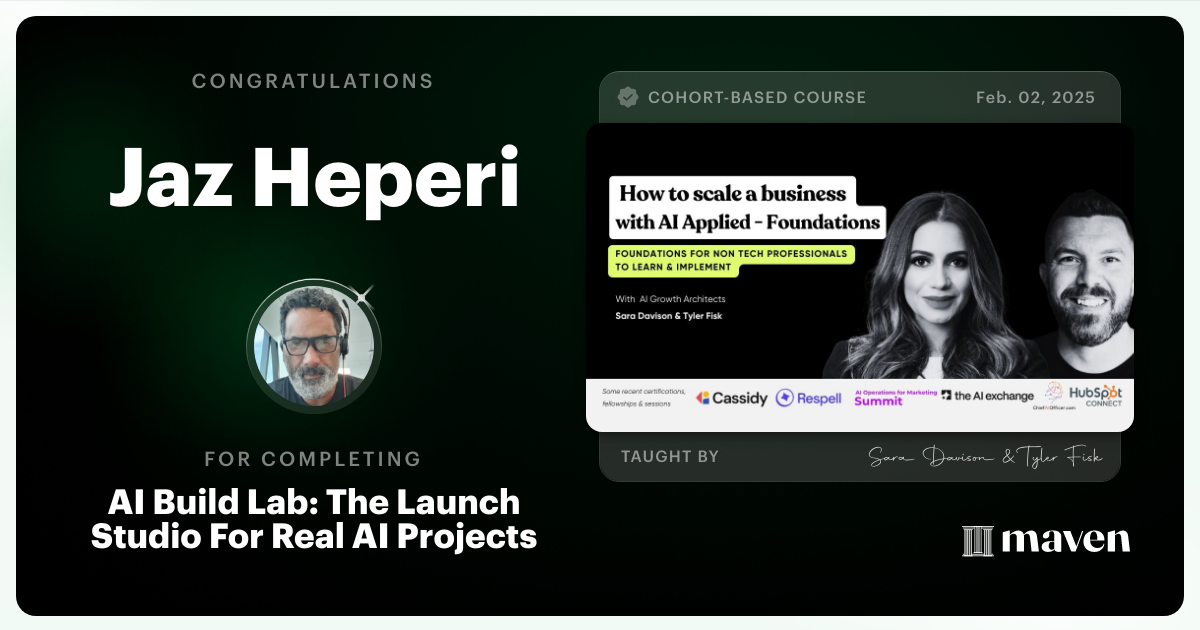Certificate of Completion for Master Market-Ready Agentic AI Workflows: Step-by-Step, No Code Required