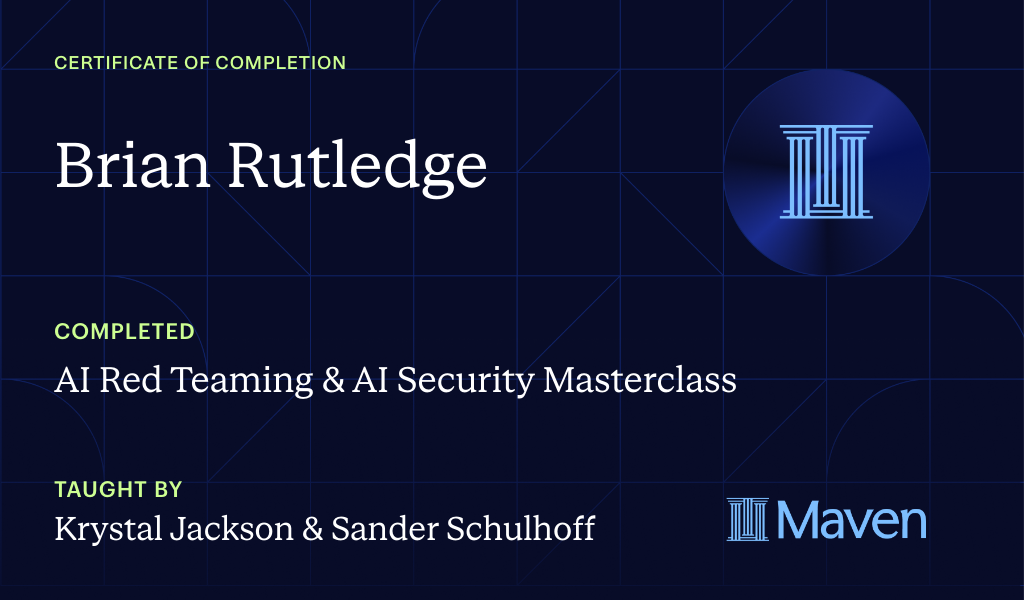 Certificate for AI Red Teaming & AI Security Masterclass
