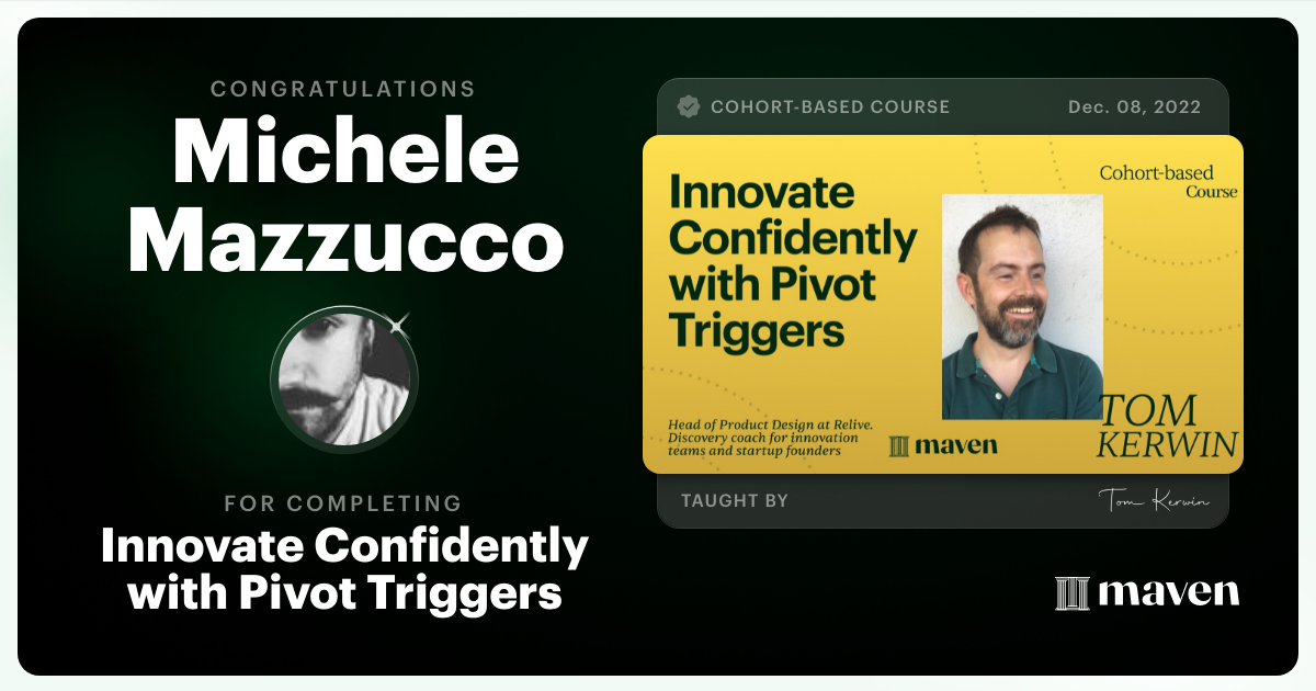 Certificate of Completion for Innovate Confidently with Pivot Triggers