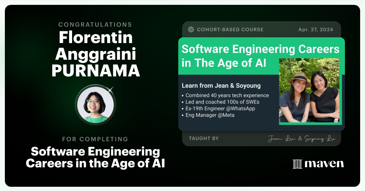 Certificate of Completion for Software Engineering Careers in the Age of AI