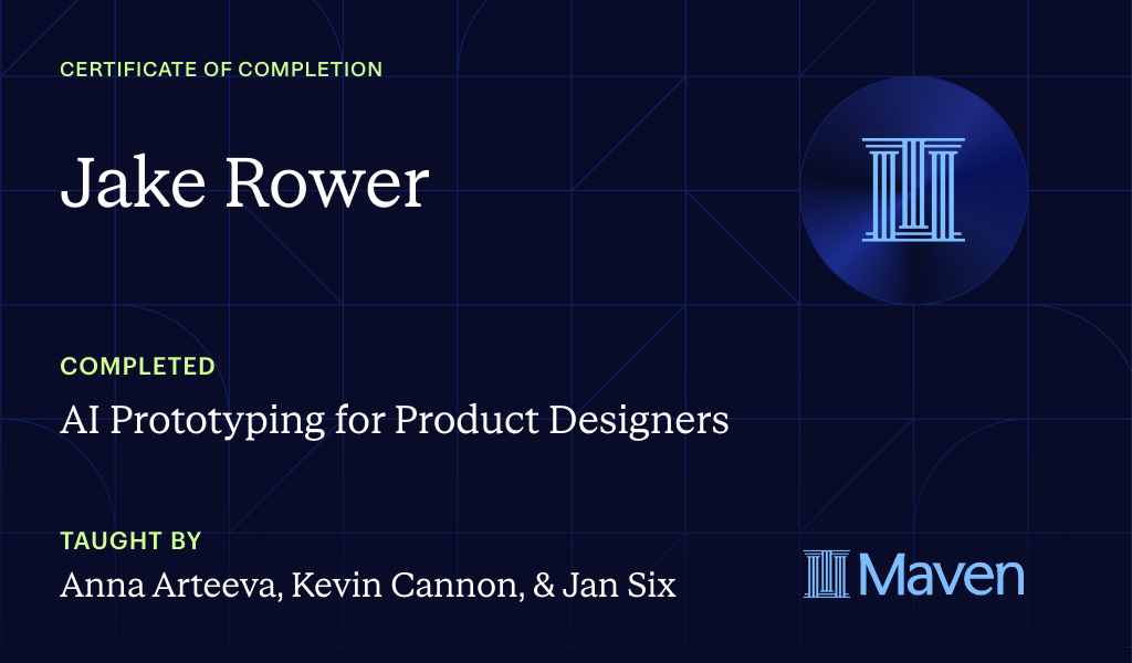 Certificate for AI Prototyping for Designers