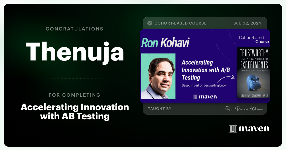 Certificate of Completion for Accelerating Innovation with A/B Testing