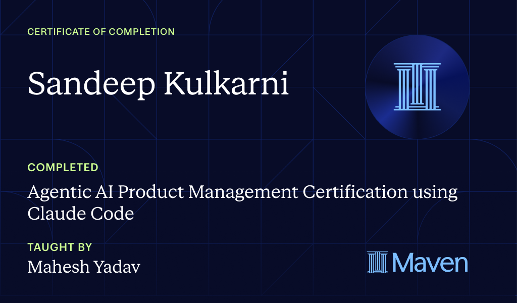 Certificate for Master Agentic AI for PMs with Official Anthropic Claude Certifications