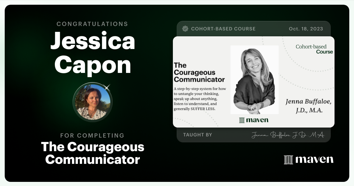 Certificate of Completion for The Courageous Communicator