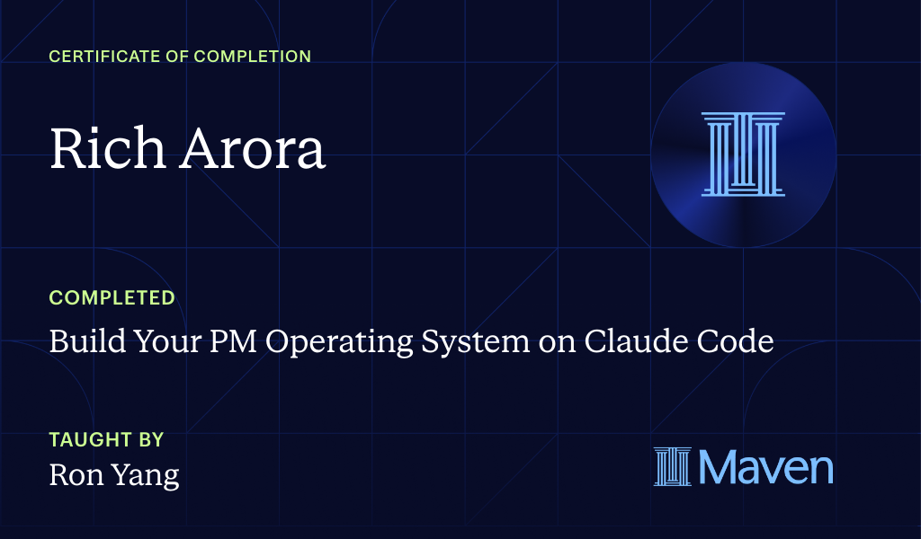 Certificate for Build Your PM Operating System on Claude Code