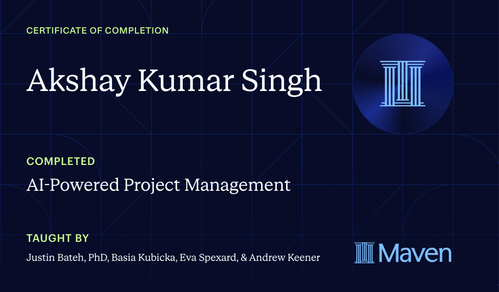 Certificate for AI for Project Management Certification
