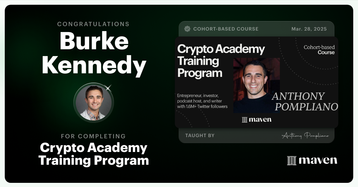 Certificate of Completion for Crypto Academy Training Program