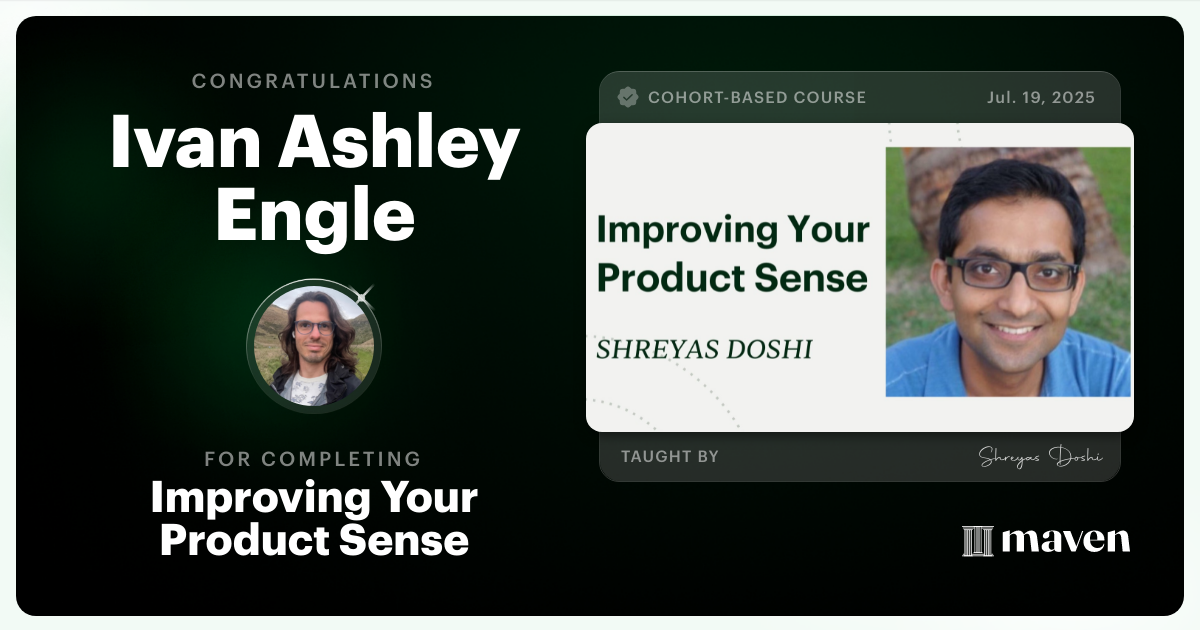 Certificate of Completion for World-class Product Sense in Practice