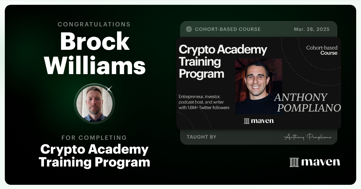 Certificate of Completion for Crypto Academy Training Program