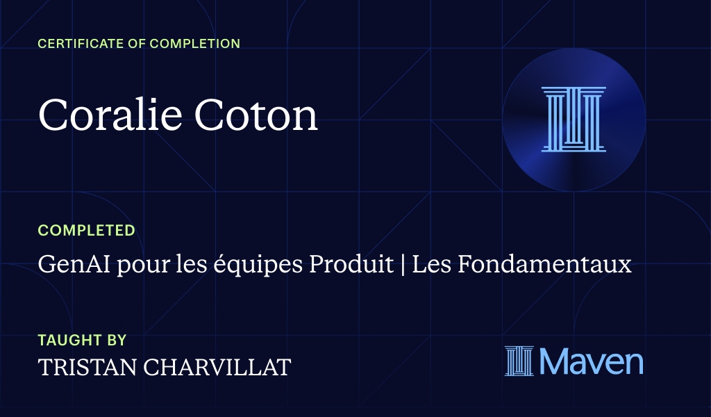 Certificate for GenAI pour les équipes Produit | Les Fondamentaux