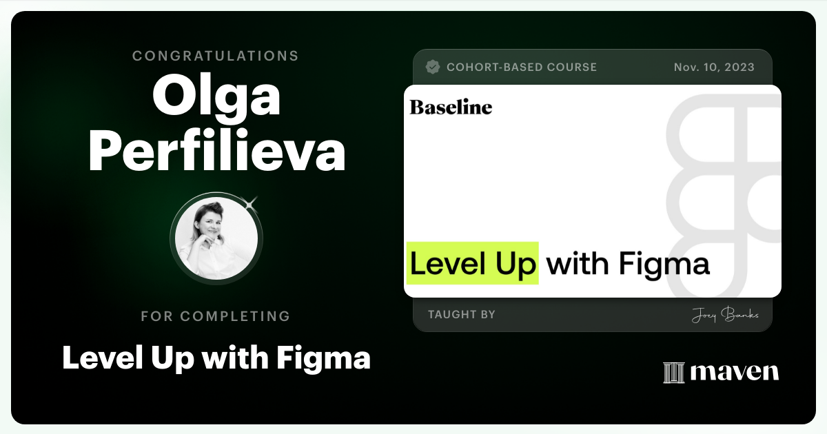 Certificate of Completion for Level Up with Figma