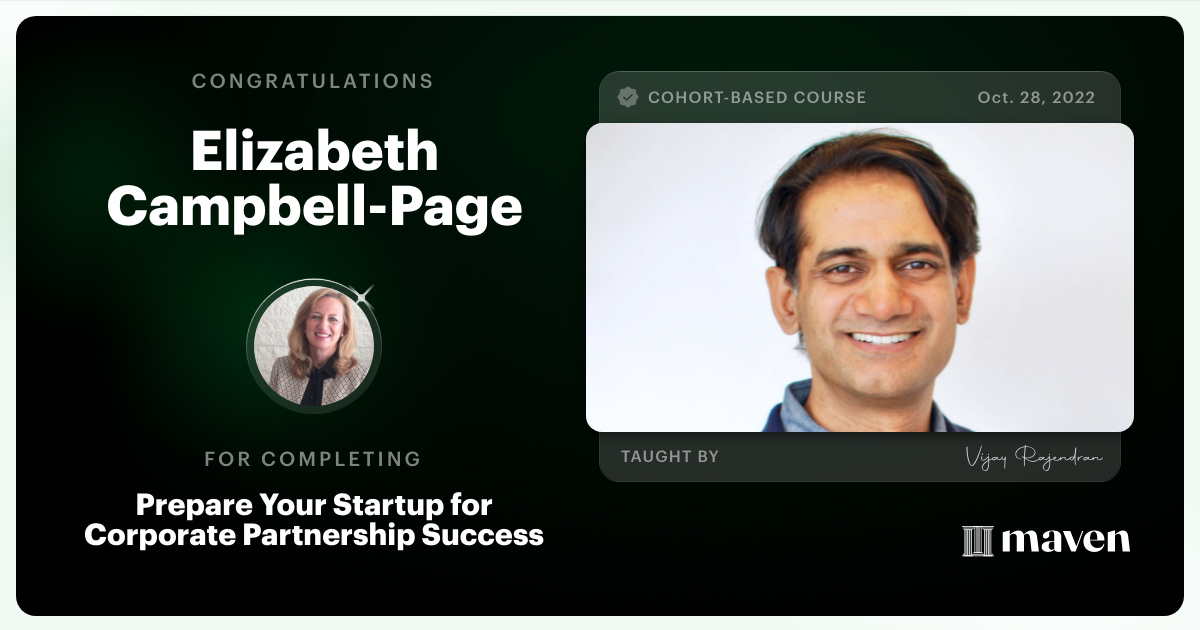 Certificate of Completion for B2B Sales Strategy for Startup Founders