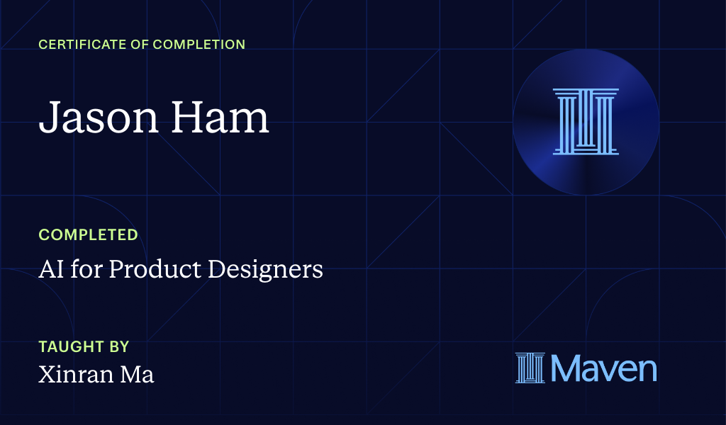 Certificate for AI for Product Designers