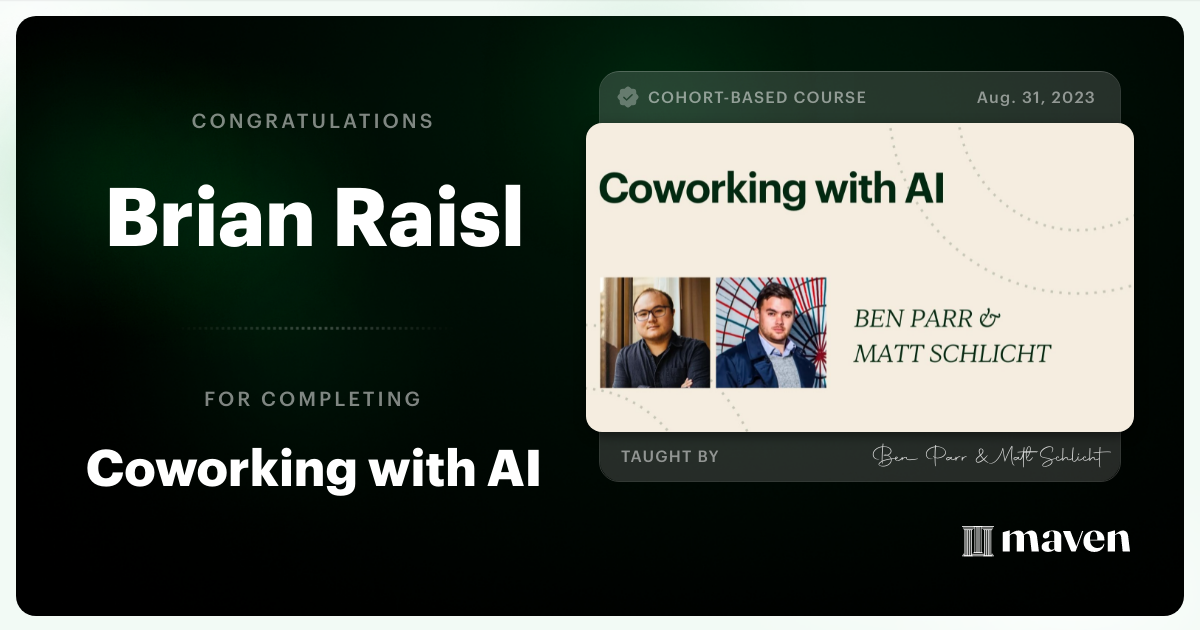Certificate of Completion for Coworking with AI