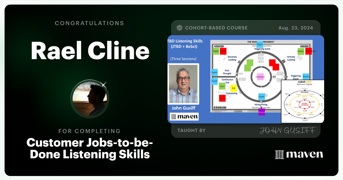 Certificate of Completion for Customer Jobs-to-be-Done Fundamentals