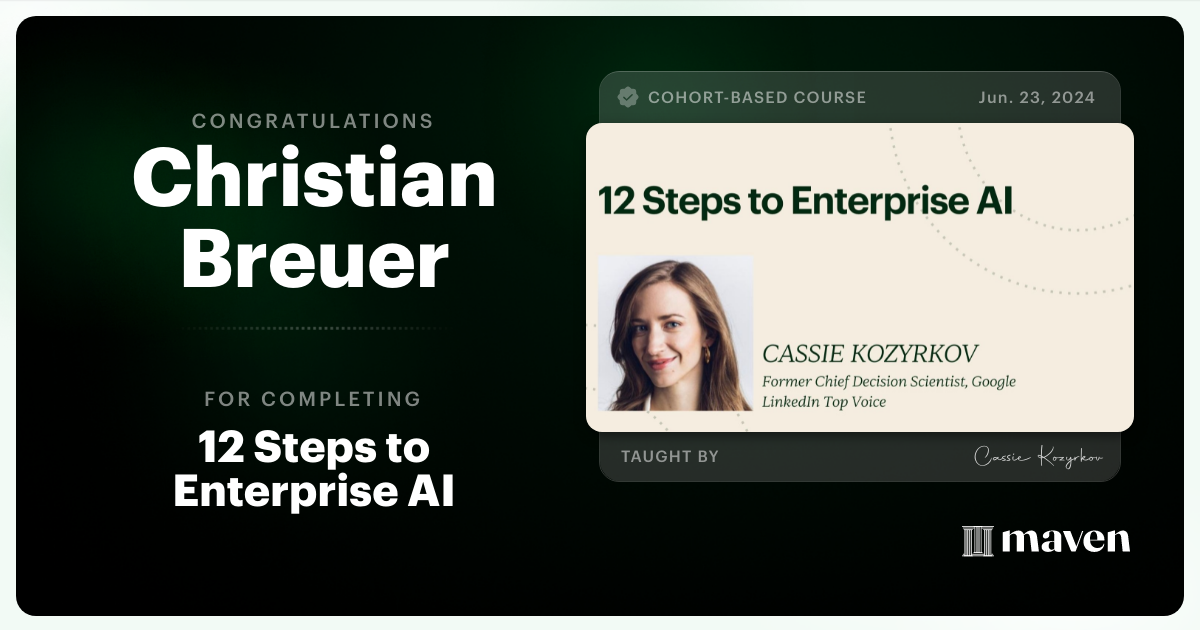 Certificate of Completion for Developing Your AI Strategy: A Framework for Leadership