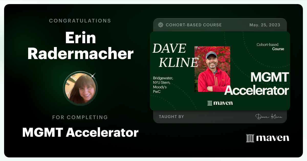 Certificate of Completion for MGMT Accelerator: AI-Enhanced Leadership
