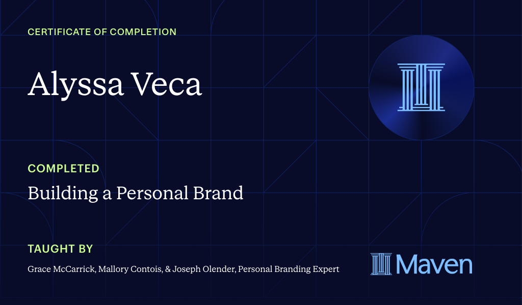 Certificate for Building a Personal Brand