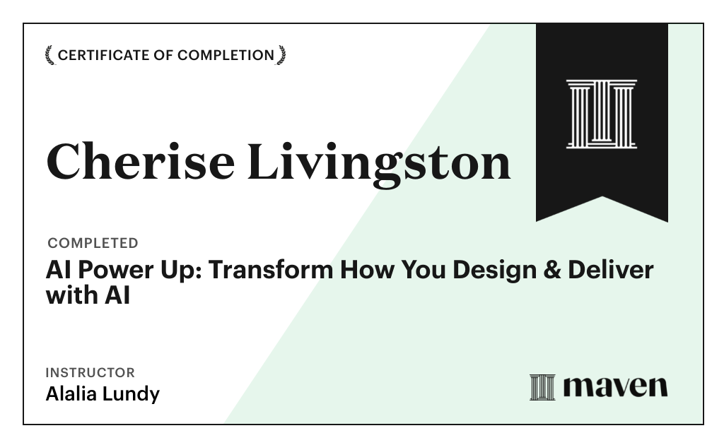 Certificate for AI Power Up: Transform How You Design & Deliver with AI