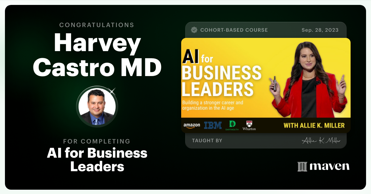 Certificate of Completion for AI for Business Leaders