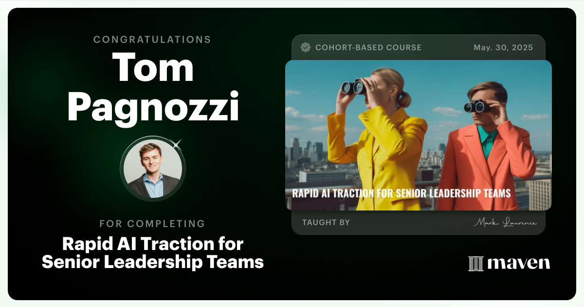 Certificate of Completion for Rapid AI Traction for Senior Leadership Teams