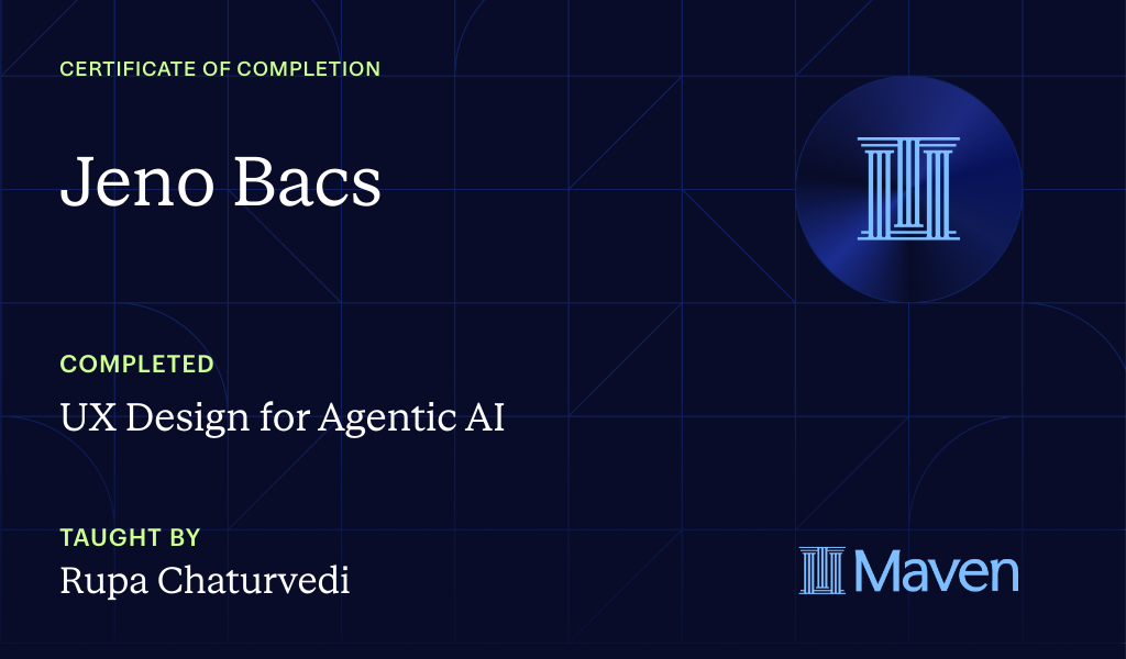 Certificate for UX Design for Agentic AI