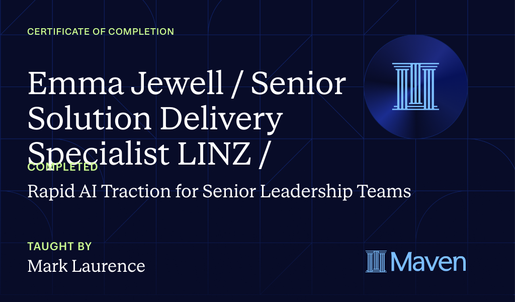 Certificate for Rapid AI Traction for Senior Leadership Teams