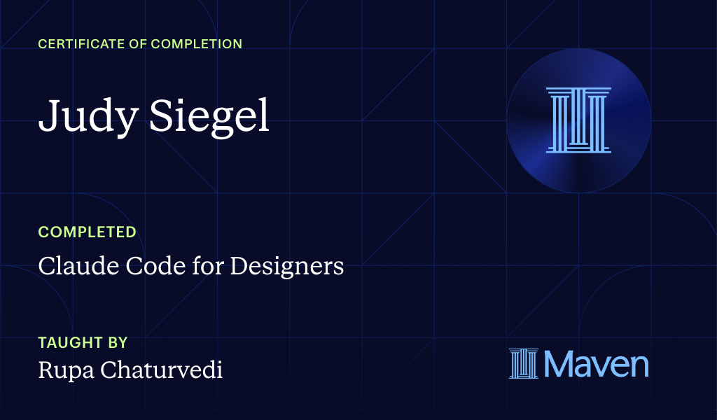 Certificate for Advanced Claude Code for Designers