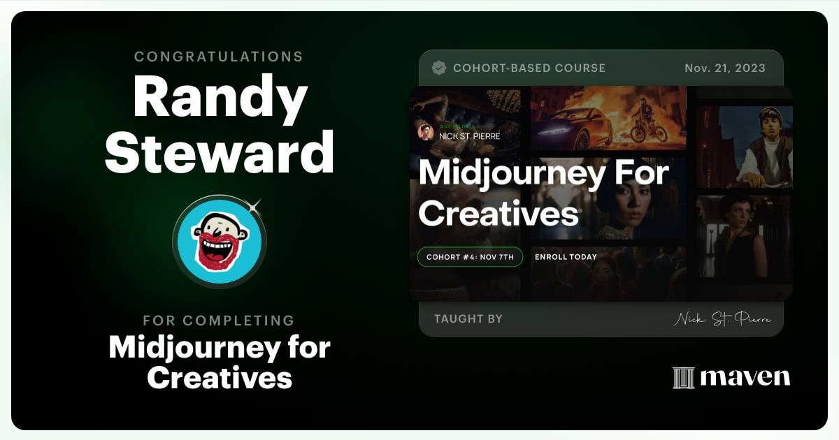 Certificate of Completion for Midjourney for Creatives