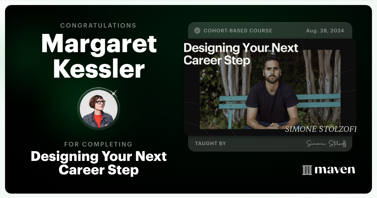 Certificate of Completion for Designing Your Next Career Step