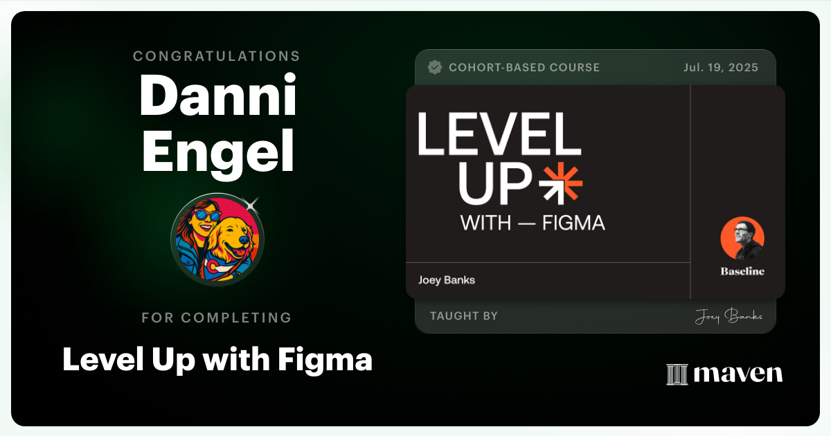 Certificate of Completion for Level Up with Figma