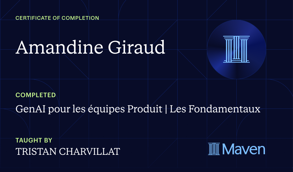 Certificate for GenAI pour les équipes Produit | Les Fondamentaux