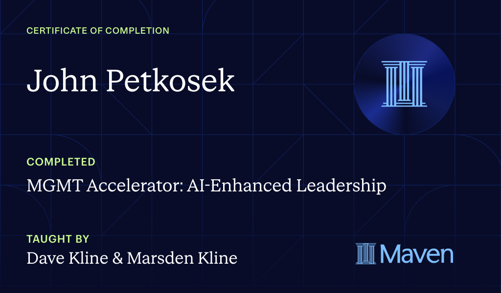 Certificate for MGMT Accelerator: AI-Enhanced Leadership